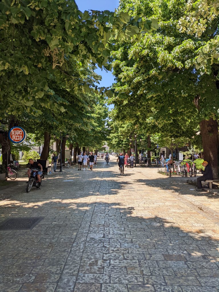 Shkoder's leafy xhiro spot where locals wander in the evenings