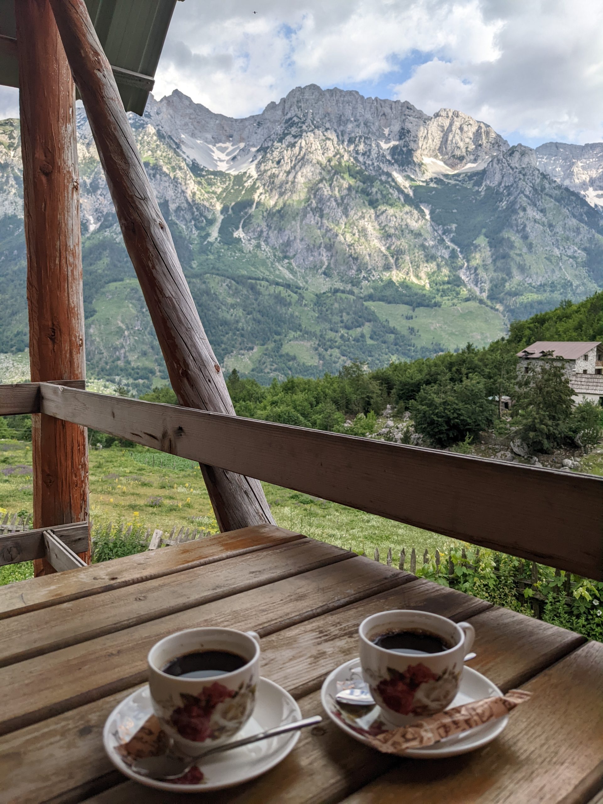 coffee with Valbona mountain views