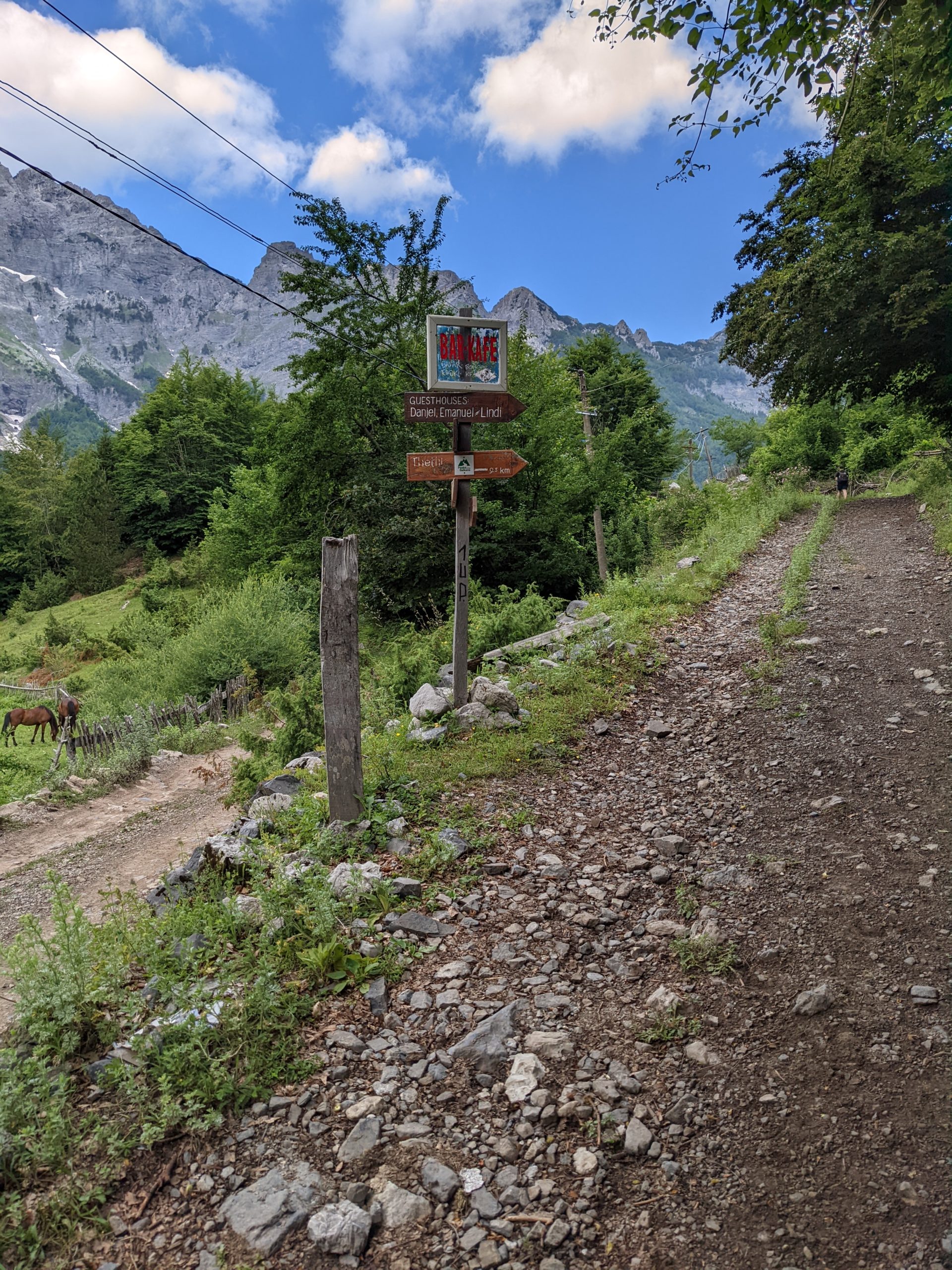 signs showing the hiking route