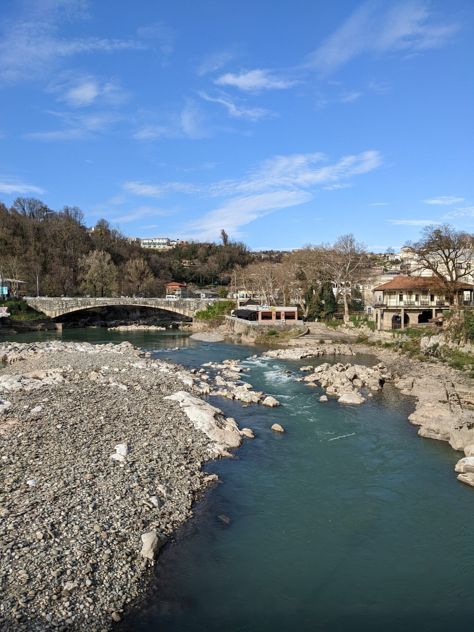 river rioni views from white bridge, things to do in kutaisi