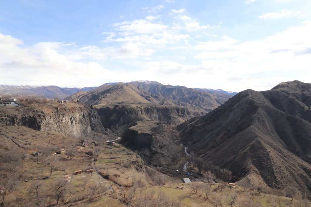 views over garni gorge in armenia