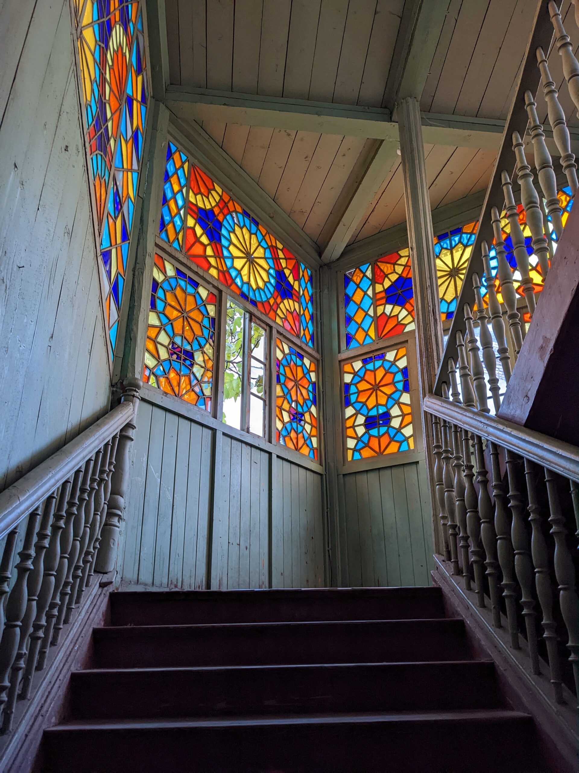 stained glass staircase tbilisi