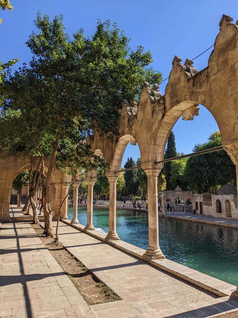 Balikligol, Sanliurfa - archways surrounding a pool of fish