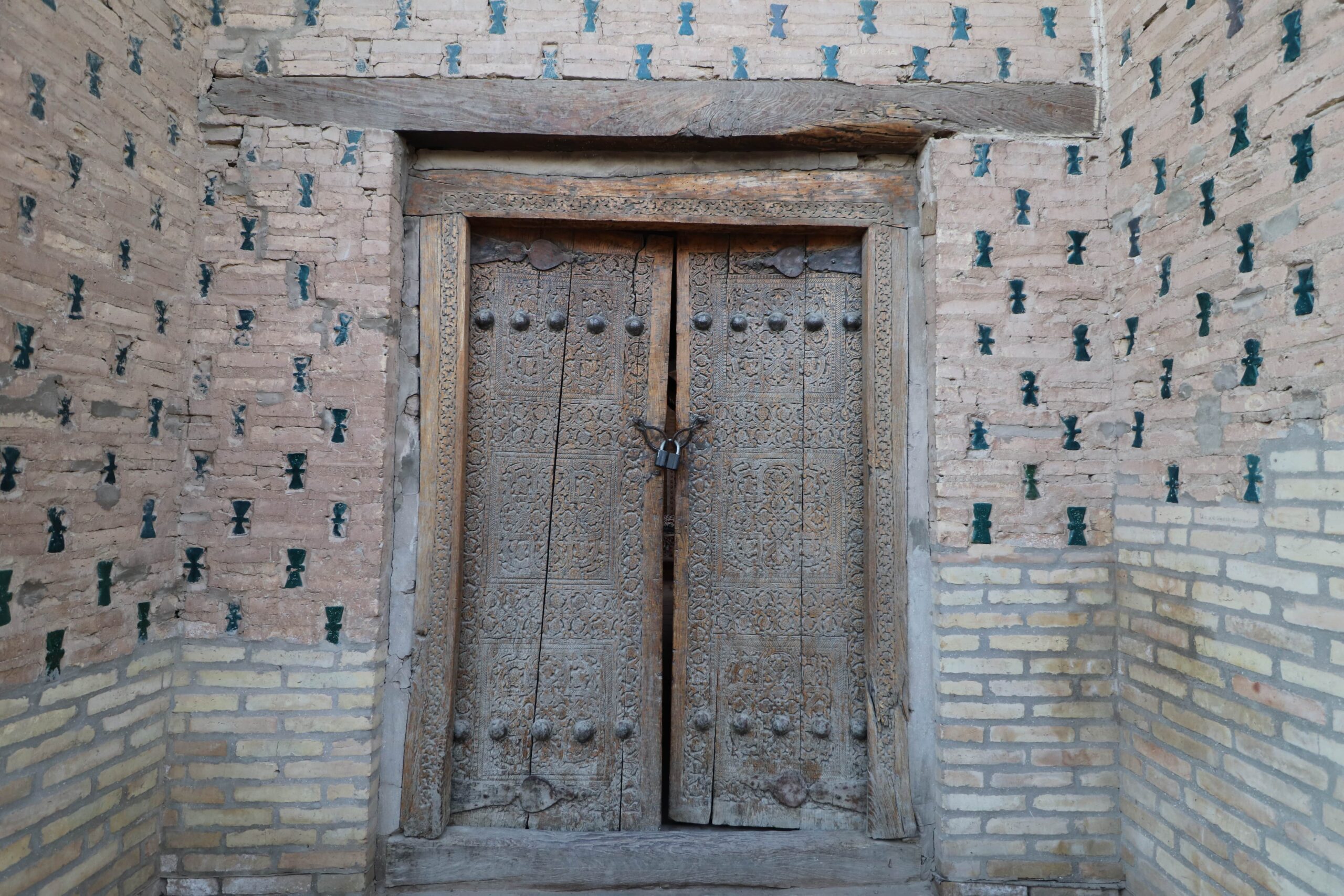 wooden door in Khiva