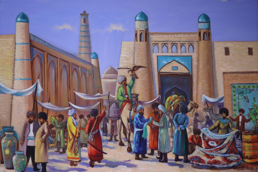 painting of Khiva Kuhna Ark in Ichan Kala