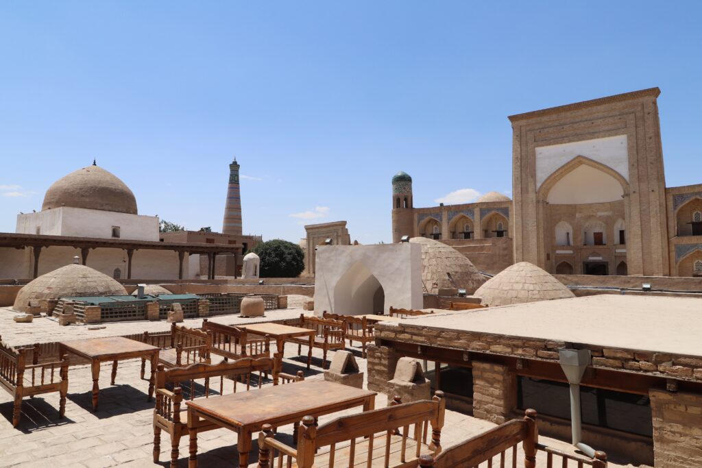 Khorezm Art Cafe courtyard in Khiva