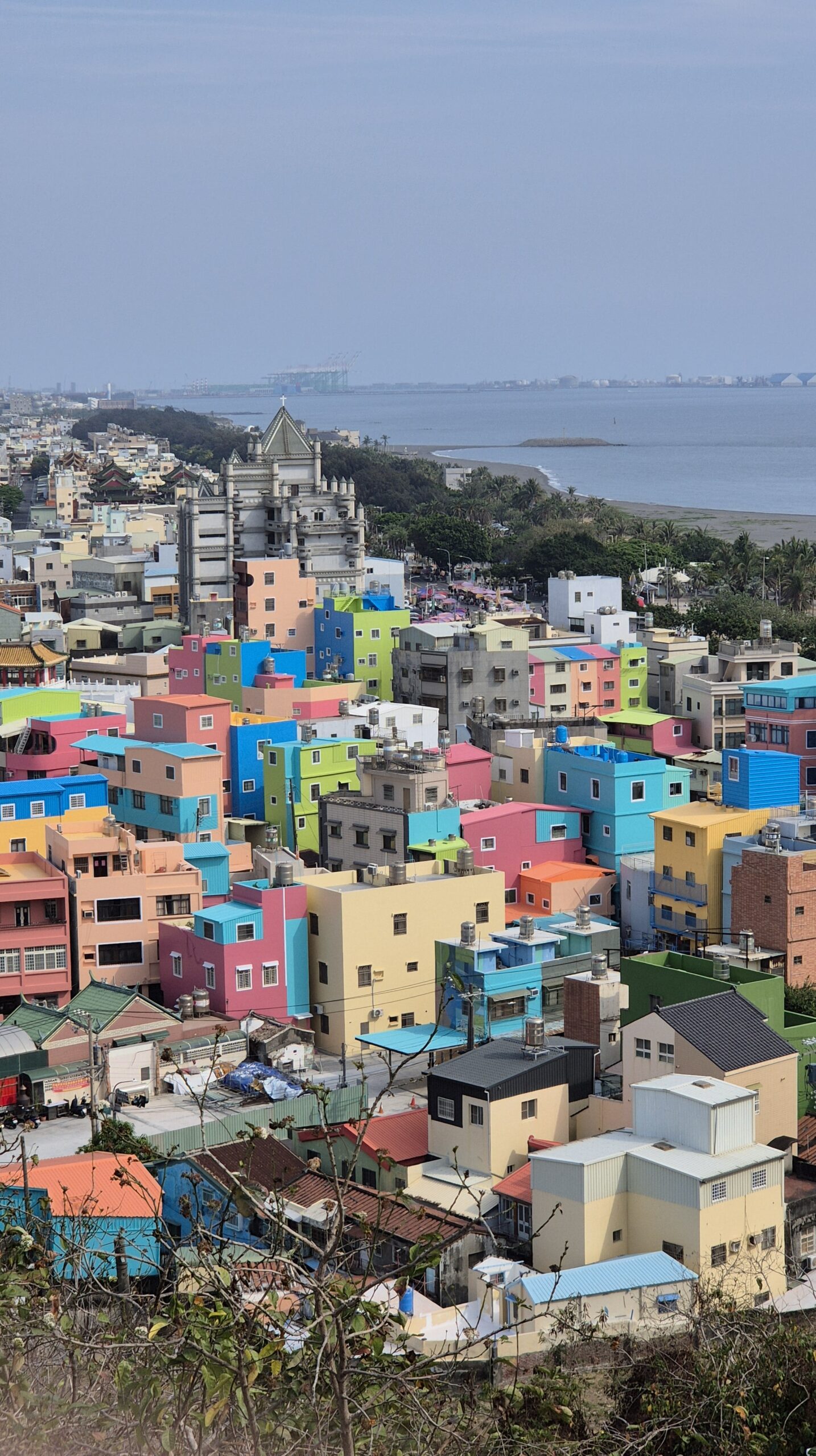 cijin island colourful buildings, kaohsiung, taiwan