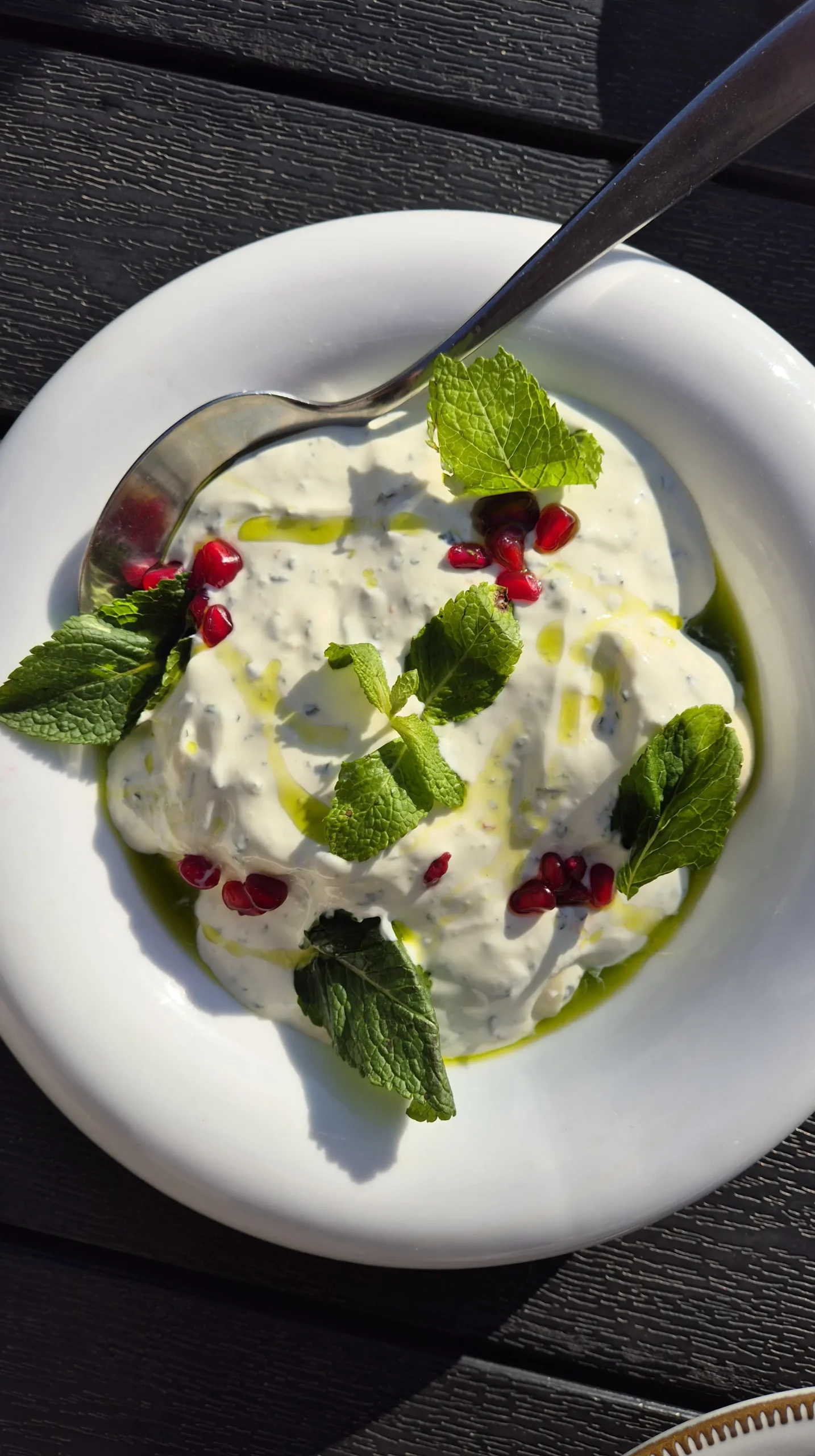 gebzhalia a plate of gebzhalia, which is a Georgian dish of sulguni cheese, herbs, and yoghurt - vegetarian in Kutaisi