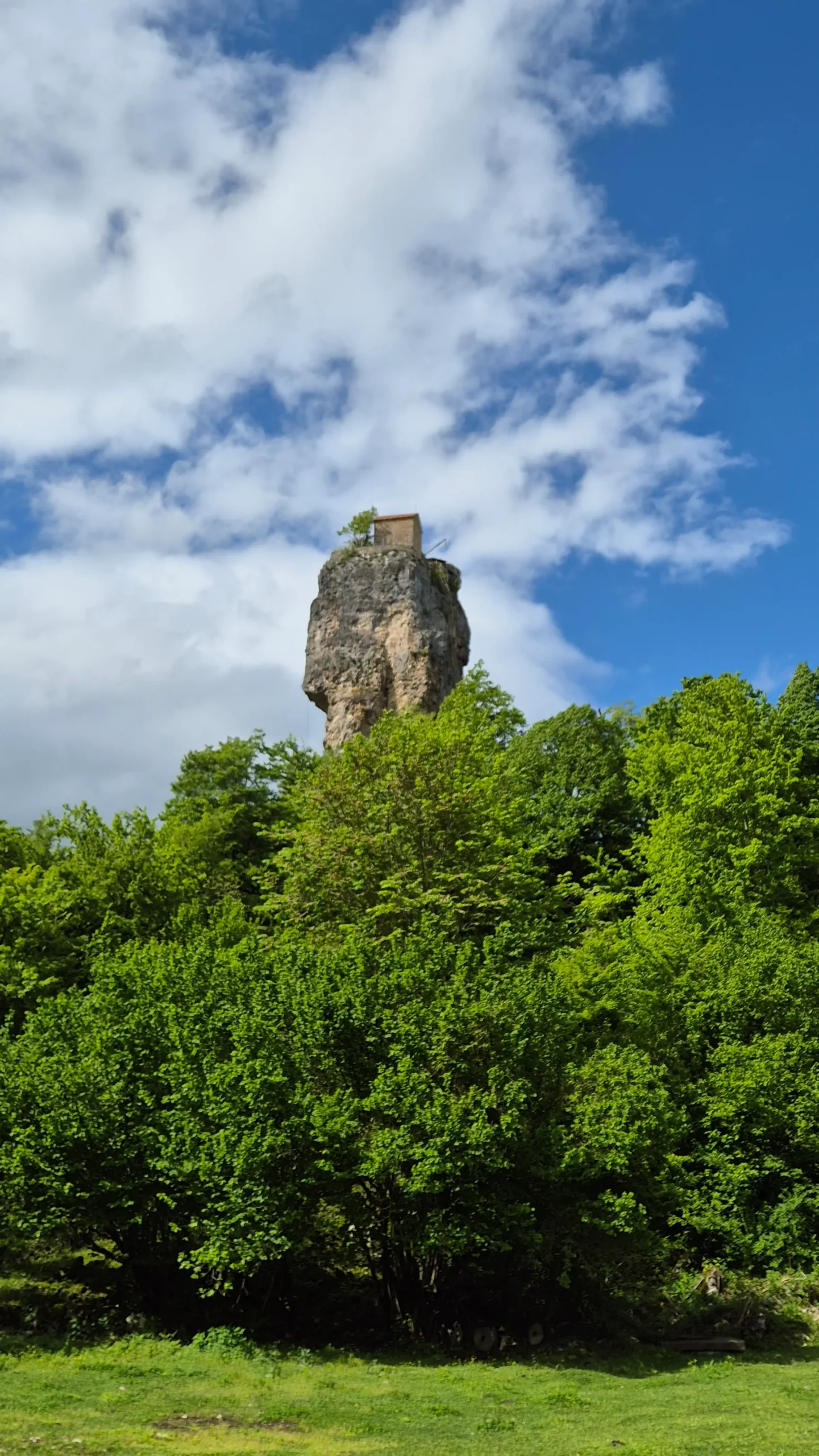 Historic Church Perched on a Limestone Pillar
