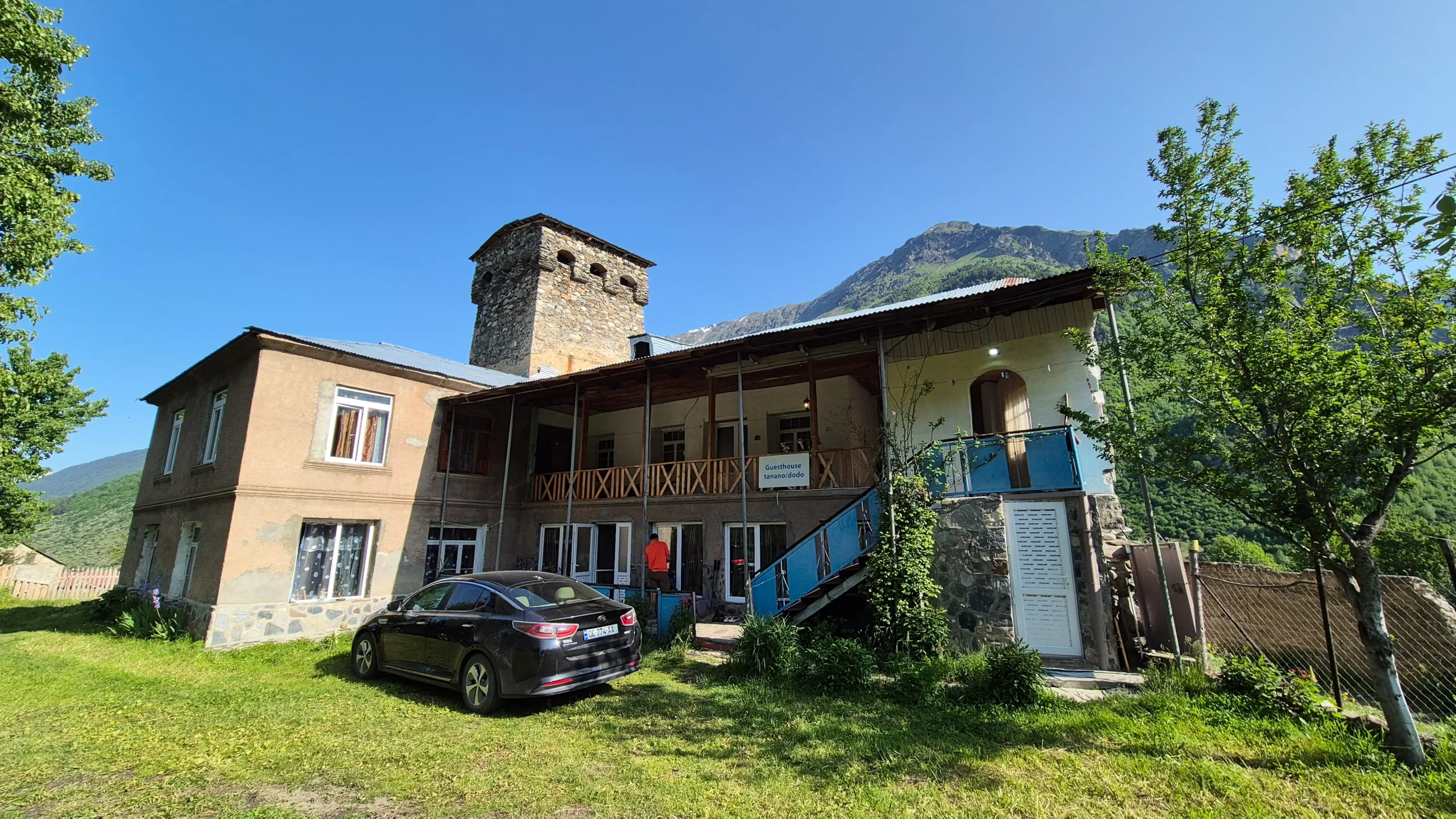 Guesthouse Tanano/Dodo Guesthouse Tanano/Dodo in Zhabeshi, Georgia has two storeys attached to a historic Svan tower