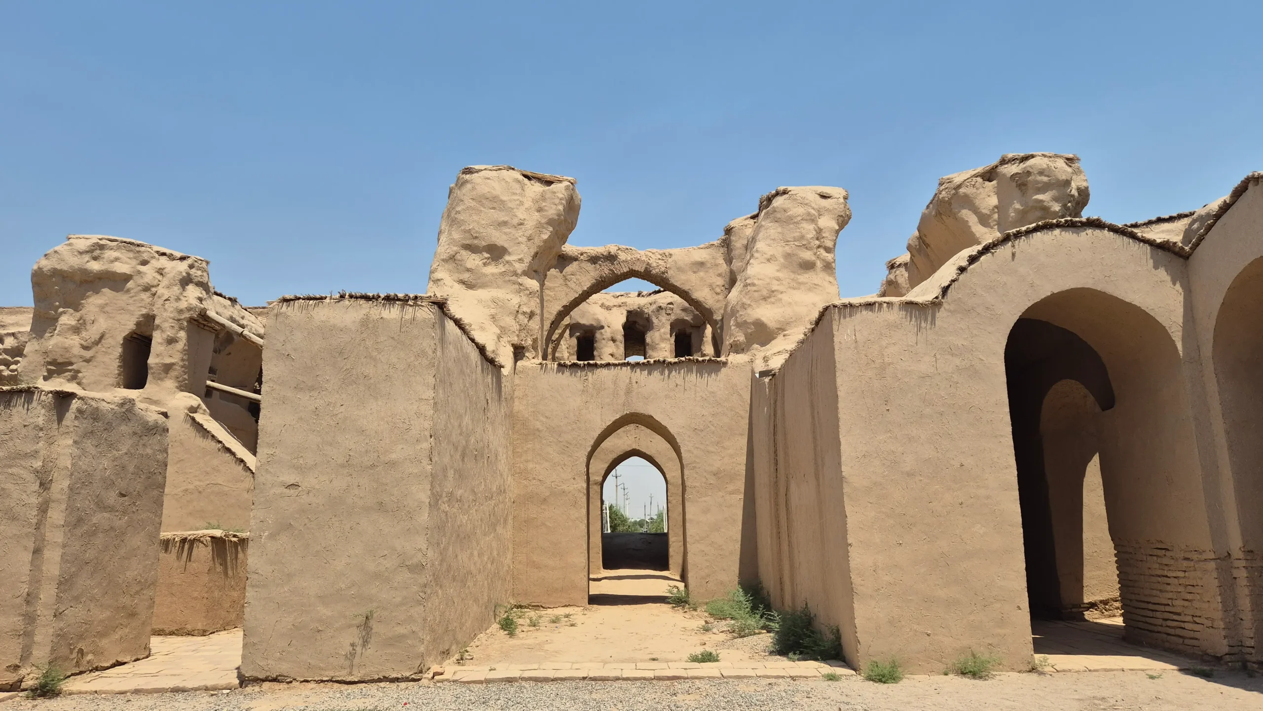 Kyrk Kyz crumbling walls of the ancient ruins of Kyrk Kyz in Termez, Uzbekistan