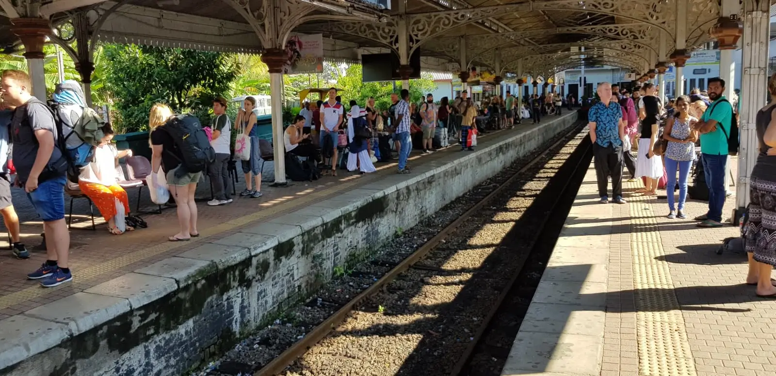 waiting at the platform for the train kandy train to ella 1