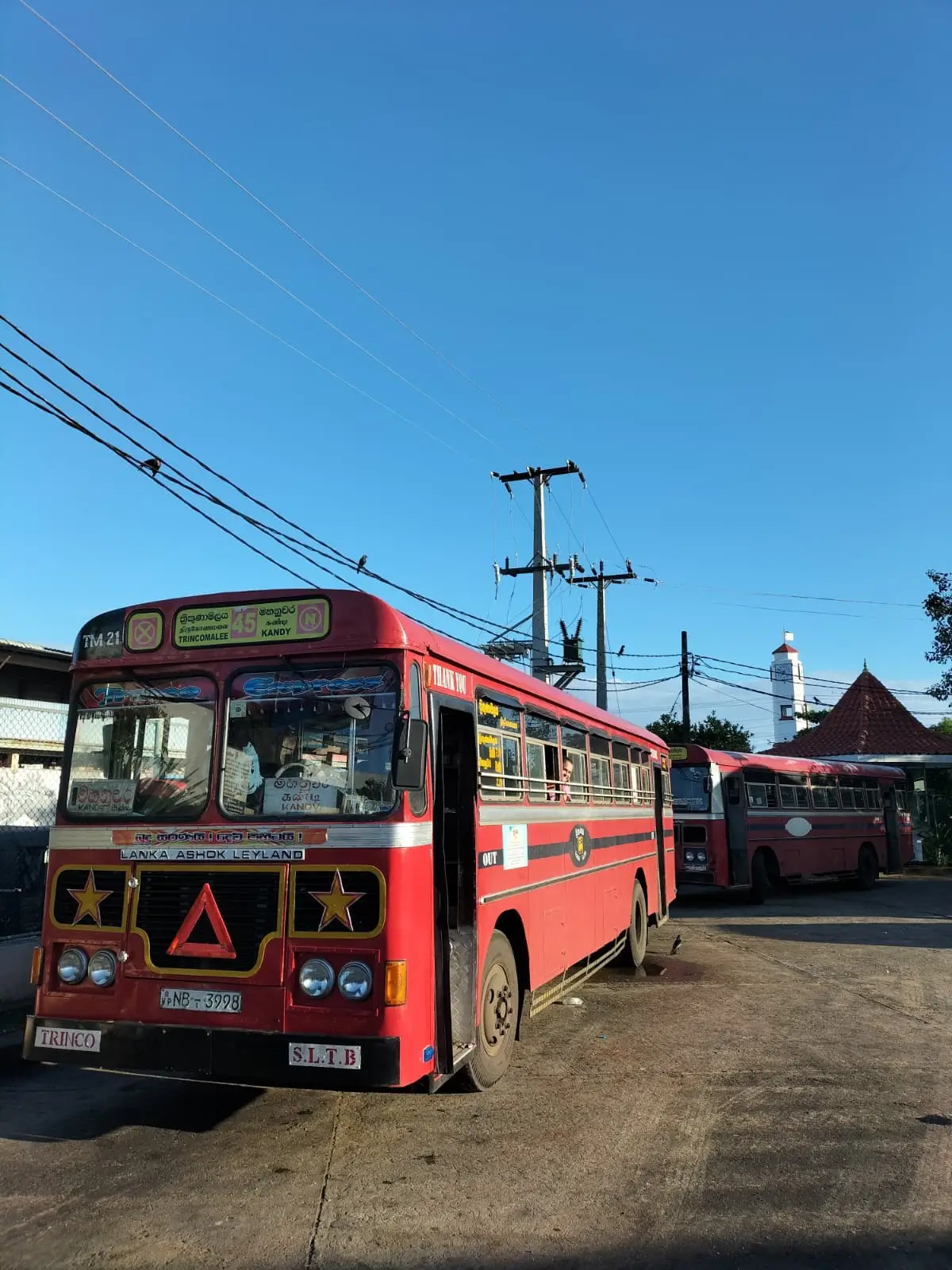 Sri Lankan buses Sri Lankan local red bus parked at the station