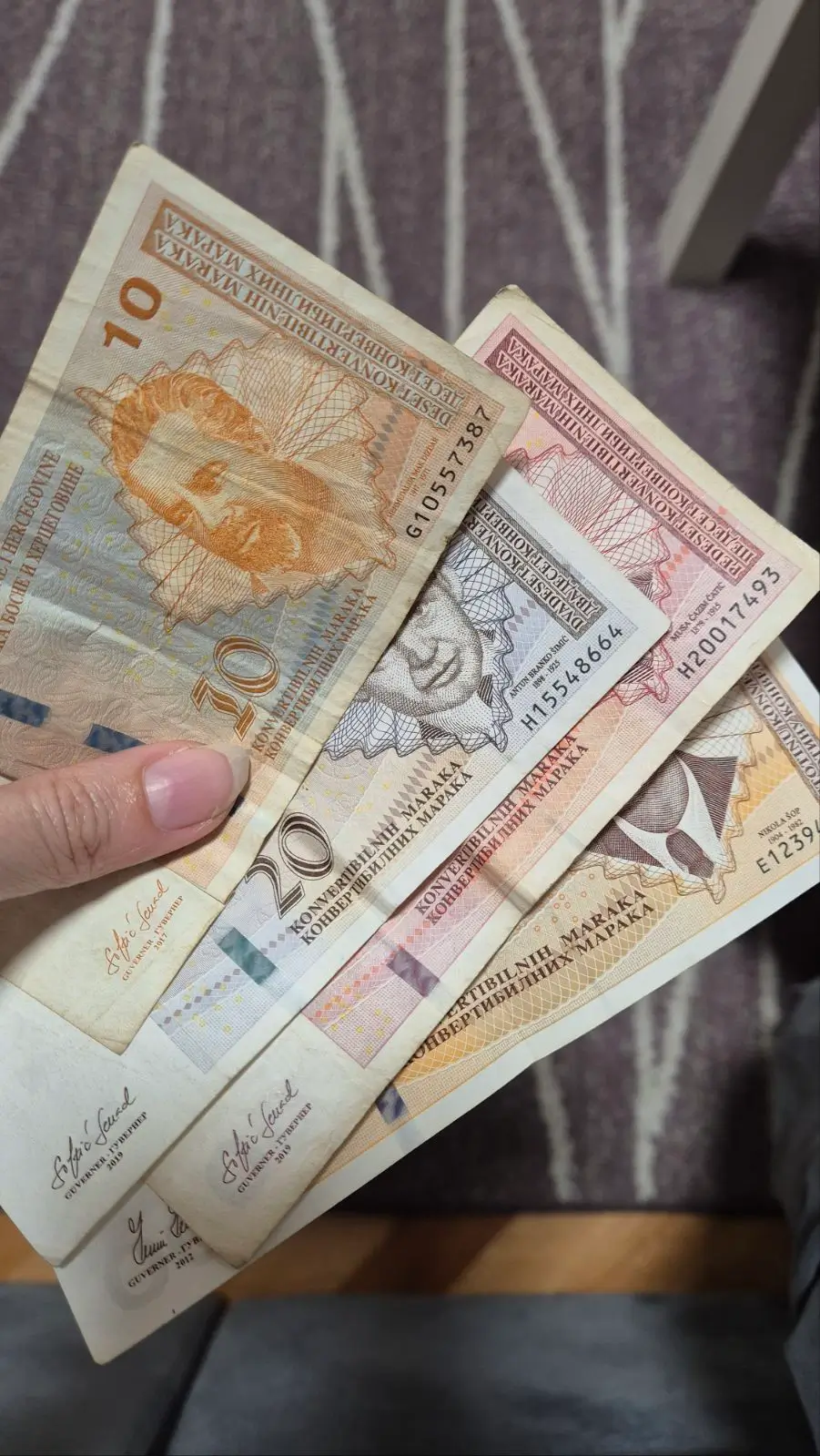a handful of Bosnian currency notes - Bosnia-Herzegvoina Convertible Marka (BAM)