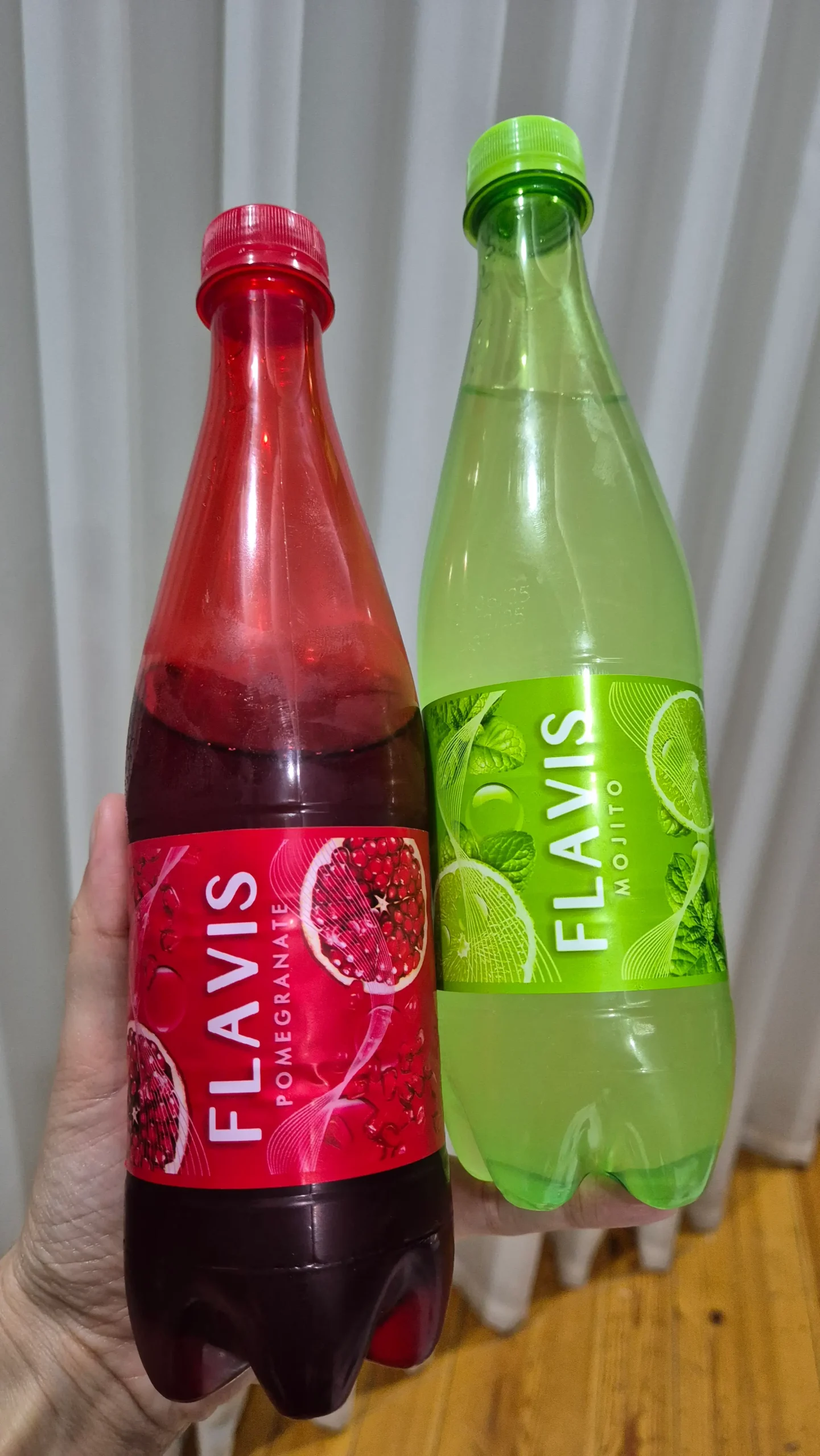 Flavis pomegranate and mojito flavoured soft drinks