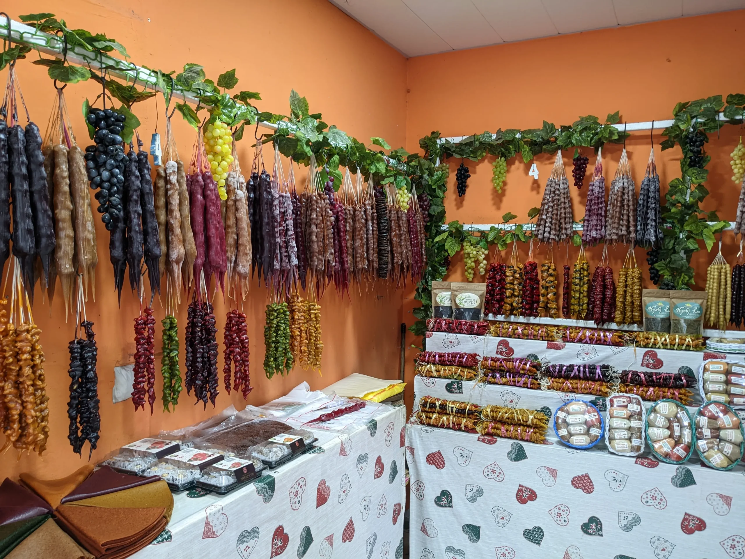 Georgian Vegan Food & Tbilisi's Top Vegan Restaurants 1 churchkhela scaled